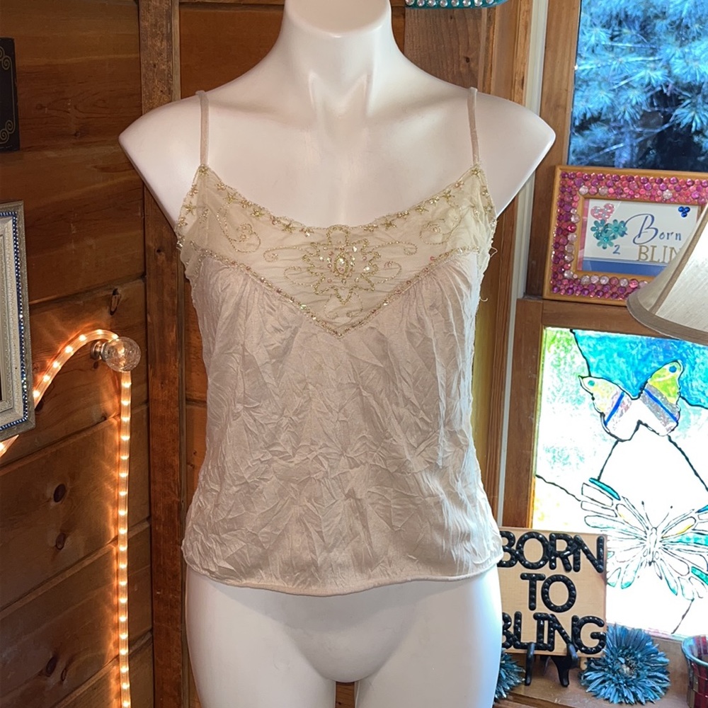 SUPER SEXY CAMI cream/lite tan bling detail